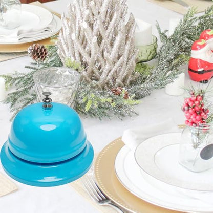 WEKOILCall Bell Desk Service Ding Bell for Restaurant Hotel Room Kitchen Party Office Receptionist Elderly Teachers Chef Large Cute Bell Whole Blue,3.3 inch - color: Whole Blue