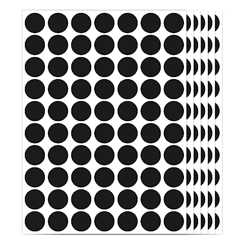 1400 PCS Black Circle Dot Stickers 3/4" Round Coding Label - color: Black