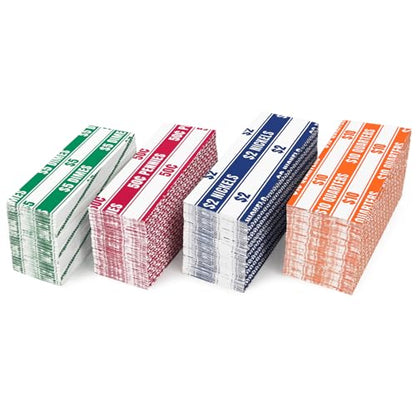 THEBLUETOUCH 400 pcs Assorted White Kraft Flat Coin Wrappers - size: 400 Assorted