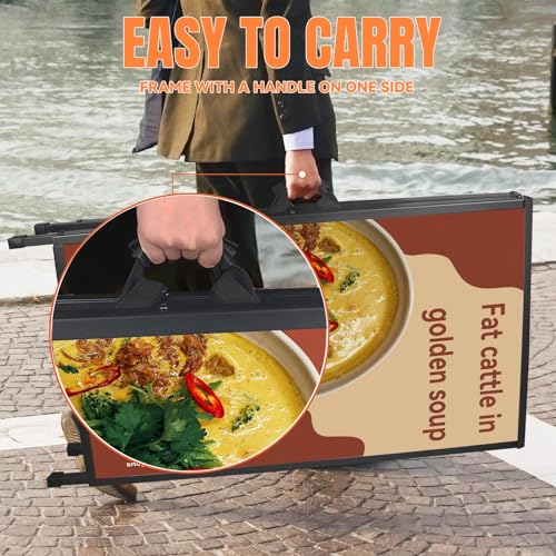 A Frame Sign 24x36, 2 Pack Heavy Duty Double-Sided Sidewalk Sign Frame Only - size: 2 Pack
