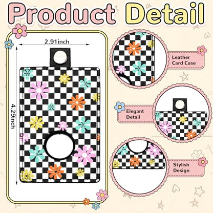 Gueevin 6 Pack Teacher Alarm ID Badge Holder, Plaid Flowers - style: Plaid Flowers