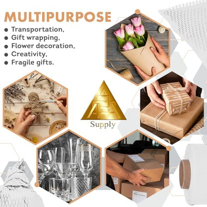 APQ Supply Honeycomb Packing Paper White, 15 Inch x 100 Feet, Clean Retail Packaging for Boutiques, E-Commerce Sellers, and Shipping Departments - style: White / Pack of 1