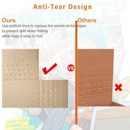 200 Pack 11 1/8" x 8 5/8" x 2" Cardboard Easy-Fold Shipping Box Mailers, Letter-Size Height Adjustable for Comics Books Photos, White (EM1182-200) - color: White-Bulk, size: 11.125x8.625x2''