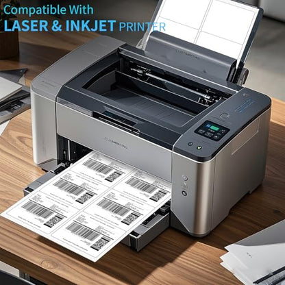 FungLam Printable Sticker Paper, 3-1/3" x 4" Shipping Address Labels 3000 Blank Mailing Labels for Laser & Inkjet Printers, 6 per Page Label Stickers, 500 Sheets - size: 500 Sheets / 3000 Labels