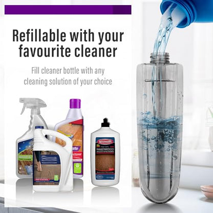 Wet Spray Mop for Floor Cleaning with 14 oz Bottle & 3 Microfiber Pads - color: 01-purple