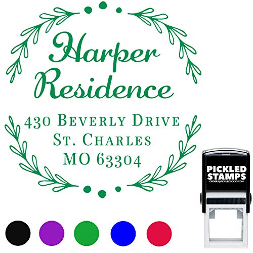Elegant Address Stamp Round Customized Self Inking Return Address Mail Stamper Professional Business Circle Large Personalized Wedding Invitation Stamp