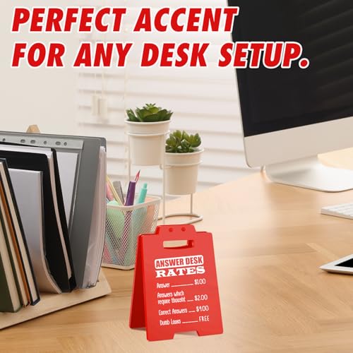 Funny Office Cubicle Decor Answer Desk Rates Sign Fun Humor Sarcastic Gifts for Women Men Boss Lady Coworker Team Employee Valentines Day Appreciation White Elephant gift - style: Answer Desk Rates Sign