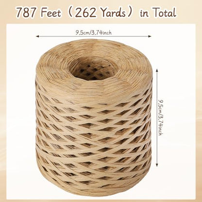 woric Raffia Ribbon 262 Yards (787 Feet) Raffia Yarn Crafts Ribbon - color: Kraft