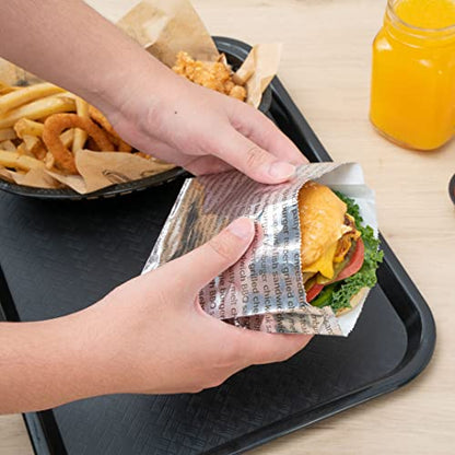 Restaurantware Paper Printed Burger Foil Bag, 5.9 x 1.2 x 6.5 In, 100 Pack - size: 6"