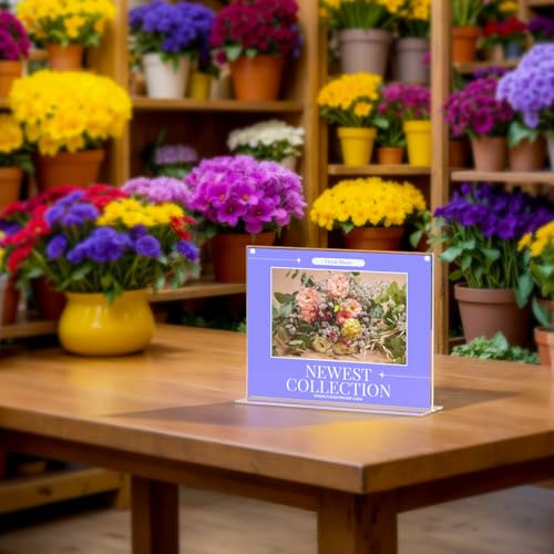 Marketing Holders 6 Pack Acrylic Sign Holder for 11" x 8.5" Literature Double Sided Up Right Frame Clear Bottom Loading Tabletop Horizontal Display for Libraries Schools and Retail Stores - size: 11"W x 8.5"H Bottom Load