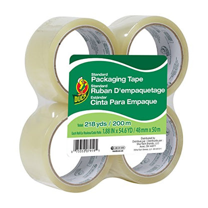 Duck Brand Standard Packing Tape Refills, 4 Rolls - size: 4 Rolls, style: Refill