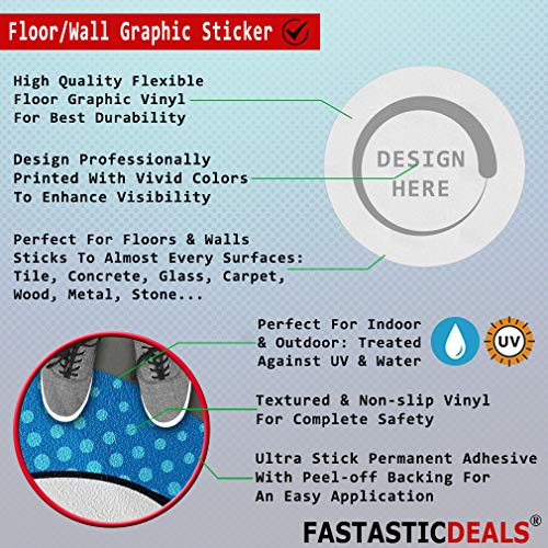 Fire Extinguisher Floor Decals Red Anti-Slip Round Shape F Business Industrial Signs Stickers 36Inches Longer Side - size: 36inches Longer Side