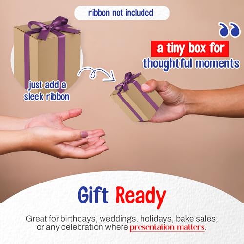 MT Products Tuck Top Kraft Paperboard Gift Box 3" x 3" x 4" - Gift Boxes with Lids - Pack of 30 - style: 3 x 3 x 4
