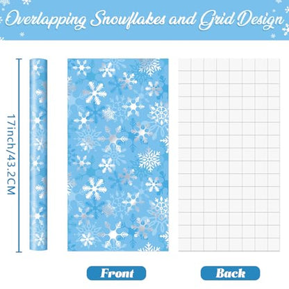 WERNNSAI Christmas Wrapping Paper 17 In x 33 Ft Snowflake Gift Wrap Roll - color: Snowflake-Metallic Foil