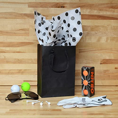 Prime Line Packaging Black Paper Gift Bags, 6x3x9 Retail Bags, 50 Pack - size: 1 Count (Pack of 50)