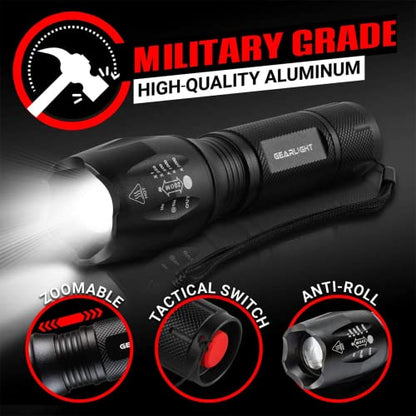 GearLight LED Flashlight High Lumens, Mini Tactical LED Flashlight 2 Pack, 5 Modes Zoomable Beam, Battery Powered for Camping, Hunting, Home & Emergency, Compact Small LED Flashlight (Pink) - color: Pink