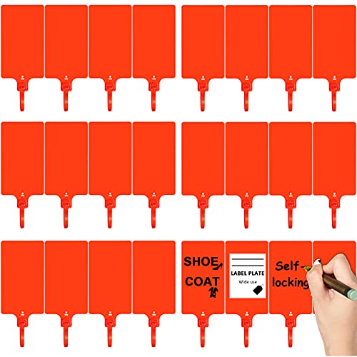 Youyole 200pcs Plastic Seals Shipping Tags Logistics Use Big Sign Tie Large - color: Red, size: 2.28 x 3.94 Inches
