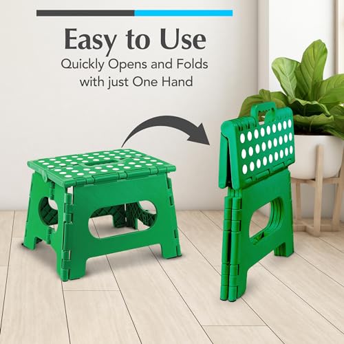 Handy Laundry Folding Step Stool 9 Inch 2-Pack, Green, Holds 300 lbs - color: Green, size: 9 Inch 2-Pack
