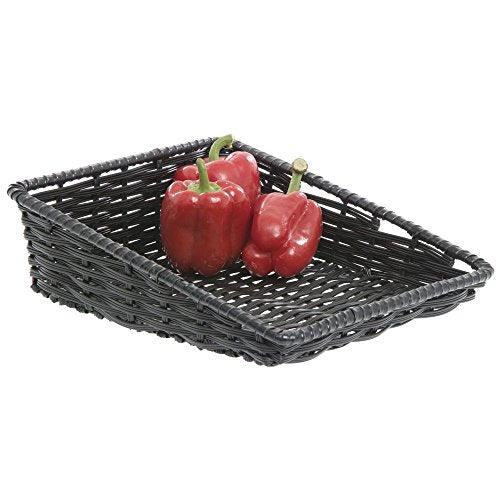 HUBERT Black Produce Basket - 11 1/2"L x 14"D x 1 1/2" to 4"H - color: Black, size: 11.5"Lx14"Dx1.5-4"H