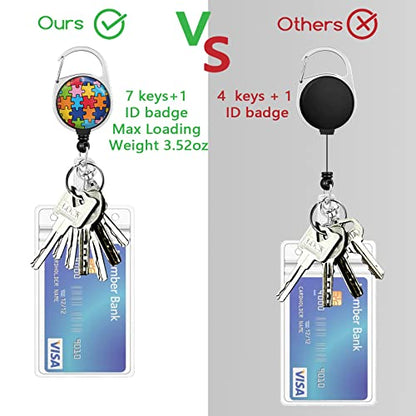 Gctriki Autism Awareness Lanyards for ID Badges, Badge Holder Retractable - color: Autism Awareness Puzzle