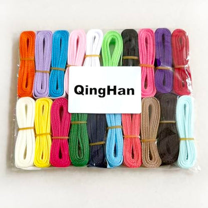 QingHan Grosgrain Ribbon 3/8 Inches 40 Yards (20 Colors x 2yards) - color: Multi
