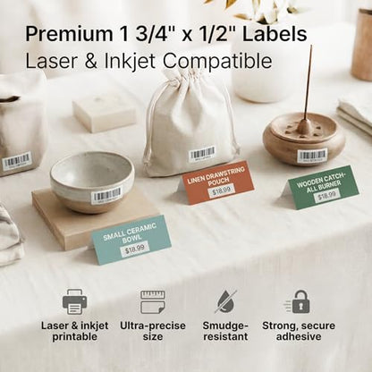 1.75" X 0.5" Matte White Return Address Labels (30 Sheets, 2400 Stickers) - size: 1-3/4" X 1/2"