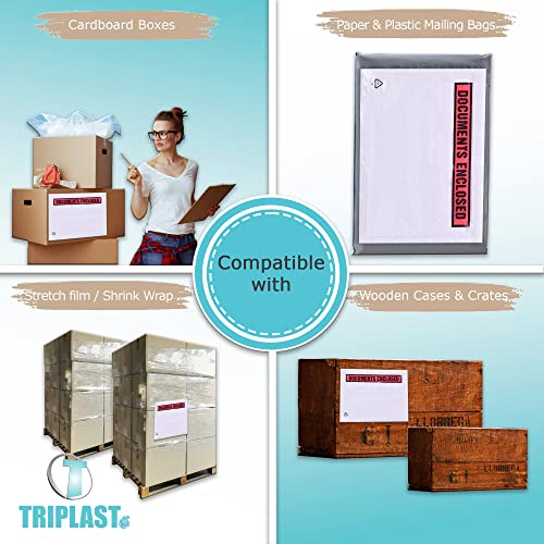 Triplast 100 x A4 Printed Document Enclosed Wallet (328 x 230 mm) | Peel & Seal Clear Plastic Envelopes/Sleeves/Pockets/Wallets | Attach Invoices, Packing Lists & Delivery Notes to Parcels