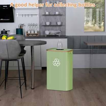 iEGrow 110L Recycling Bins for Kitchen,29Gal Recycle Bins with Lid,Green - color: Green, size: 29 Gallons - No Wheels