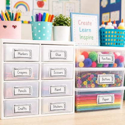 Self Adhesive Metal Bookplates for Books Cards 10Pcs Horizontal Clip Label