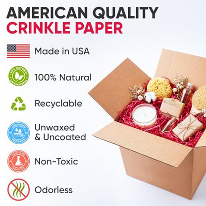 1 Cu Ft Ready To Ship Carton with Red Crinkle Paper Filler 12x12x12" - color: Red, size: Single Wall Box