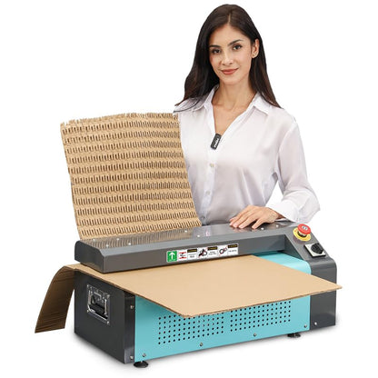 Recyclable Cardboard Cutting Shredder Built-in Transformer Corrugated Box Expansion Cutting Machine for Honeycomb Packing Paper Maker Recyclable Packaging Bubble Wrap (550mm) - size: 550mm