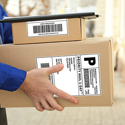 POLYSELLS 500pcs 4x6 Direct Thermal Shipping Labels White Perforated Fanfold Labels, 500 Labels per Stack - Commercial Grade - style: 1 Stack I 500 Labels