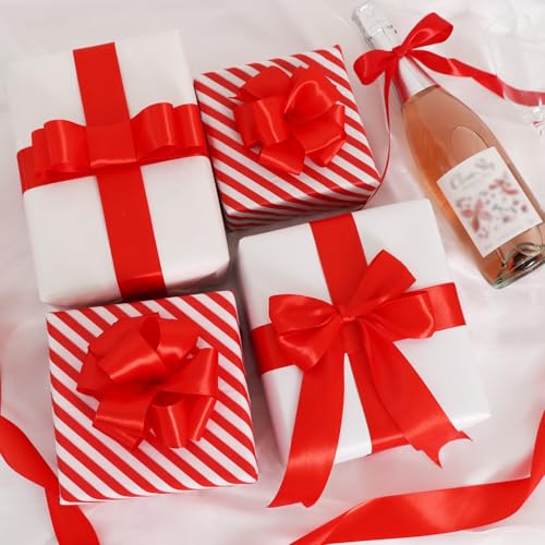 TONIFUL 100 Yard Red Satin Ribbon 1-1/2 Inch for Christmas Gift Wrapping - color: Red, size: 1-1/2 in x 100 yds
