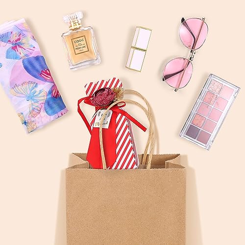 GSSUSA Brown Paper Bags with Handles, Small Gift Bags 5.25x3.75x8, 100 Pack - color: Brown, size: 5.25x3.75x8 Inch (Pack of 100)