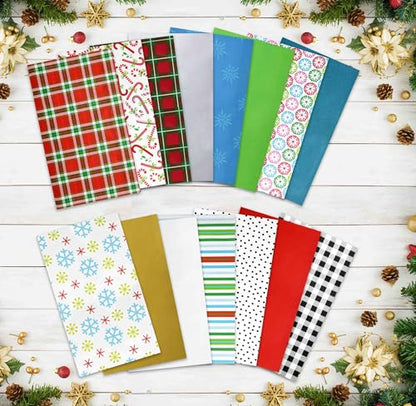 Gift Boutique Christmas Tissue Paper Bulk 200 Sheets 20"x20" 16 Holiday Designs Solid and Metallic Colors for Wrapping Gifts Boxes and Wine Bottles