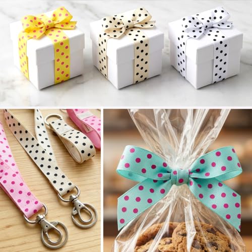 QingHan Polka Dot Grosgrain Ribbon: 7/8 inch 40 Yards (20colors x 2yards) - color: 7/8-Polka Dot