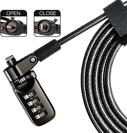 Laptop Cable Lock 4 Digital Combination Lock Security Computer Cable Lock Anti Theft Combination Lock Compatible for Tablet Laptop (2 Packs) - size: 2 Packs