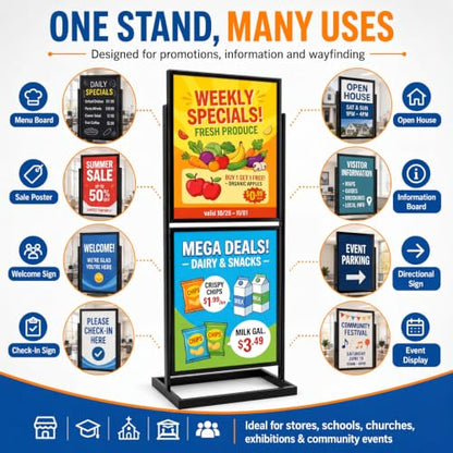 Gisafai 1 Pcs 1 Pcs 2 Tier Sign Holder Floor Stand 22x28 Double Sided