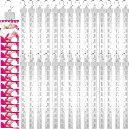 Tigeen 100 Pcs Hanging Merchandise Display Strips, 12 Station S Hooks