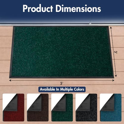 Notrax 109 Industrial Door Mat, 3' x 5' Green, Made in the USA - color: Hunter Green, size: 3' x 5' (Rectangular)