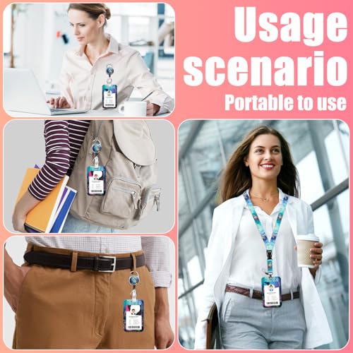 Sea Turtles ID Badge Holder with Lanyards, Detachable Lanyards for ID Badges, Retractable Badge Reel with Heavy Duty Clip for Nurse Teacher Office Staff Student - color: Sea Turtles