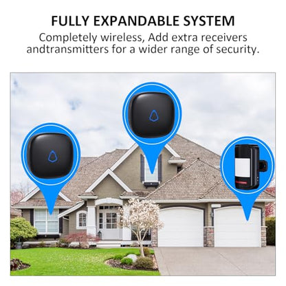 Wireless Motion Sensor Alarm Indoor, METAK 1 PIR Detector 1 Receiver,Black - color: Black