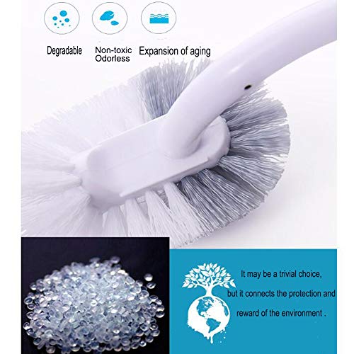 Marbarsse Bathroom Toilet Bowl Brush and Holder, Curved Design Toilet Brush for Deep Cleaning Under Rim, Best Toilet Brush Set, Easy Handy CompactToilet BowlCleaner Brush for Bathroom, 1 Pack - color: White-1 Pc-a