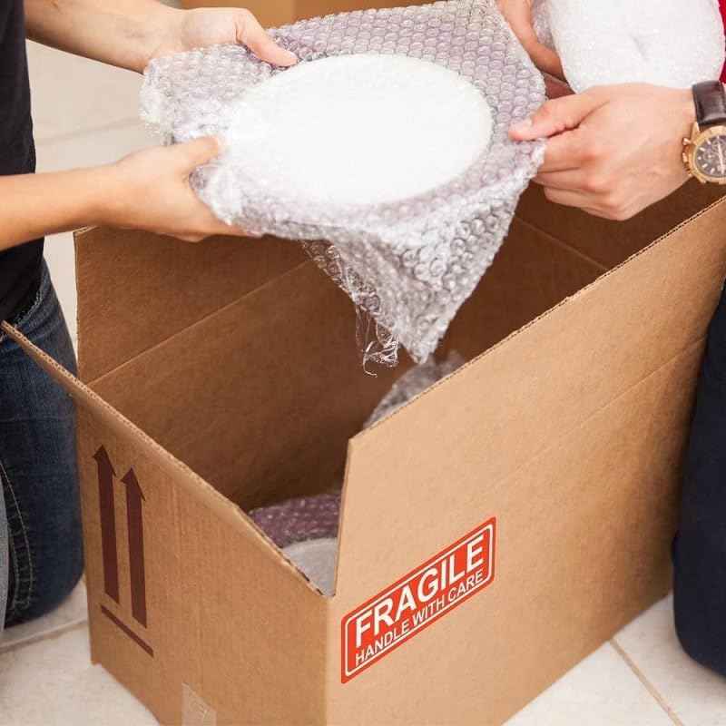 250-Pack Fragile Glass Stickers for Shipping - Handle with Care, Bold Red and Yellow - Shipping Moving Labels, Mailing Supplies Fragile Warning Stickers - Protect Your Packages with Care - color: Fragile Glass