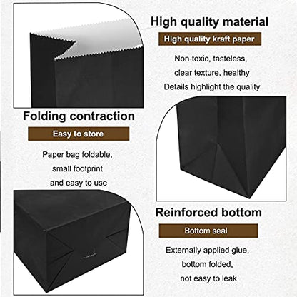 KEYYOOMY Small Black Paper Bags Black Goodie Bags (50 CT, 4.7x2.4x8.7 in) - color: Black, size: 4.7x2.4x8.7 in - Small