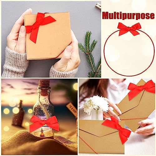 60 Pcs Elastic Bows for Gift Boxes Wrapping 15.74 Inches - color: Red