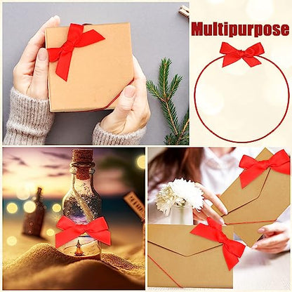 60 Pcs Elastic Bows for Gift Boxes Wrapping 15.74 Inches - color: Red