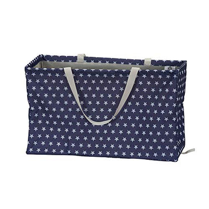 Household Essentials Blue with White Stars Krush Container All-Purpose Utility Tote, 22" LX11 WX13 H (Pack of 12) - color: Estrellas Azules