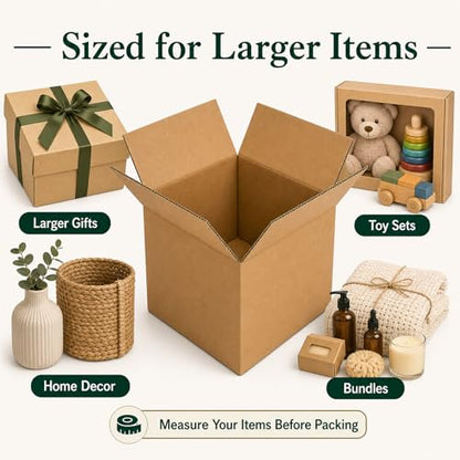 9x9x6 Brown Kraft Shipping Boxes for Small Business, 20 Pack - size: 9x9x6 Inch