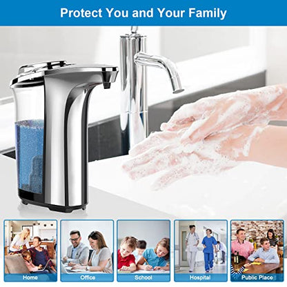 Automatic Soap Dispenser, 17oz Touchless Liquid Dish Soap Dispenser Kitchen - color: Silver